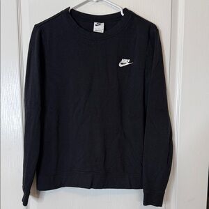 Nike Club Fleece Crew Neck Pullover Sweatshirt Black Large